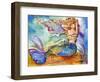 Pretty Blue Mermaid-sylvia pimental-Framed Art Print