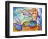 Pretty Blue Mermaid-sylvia pimental-Framed Art Print