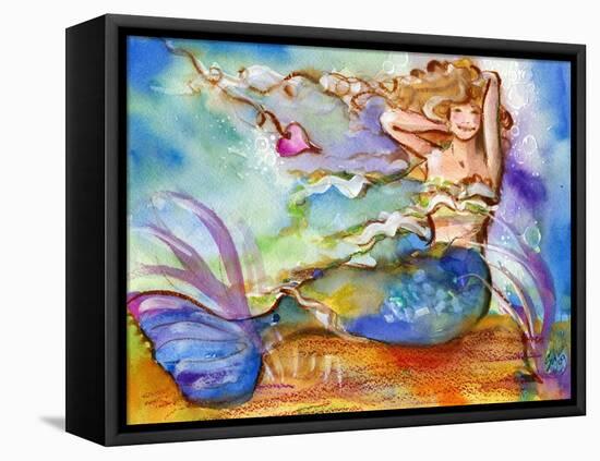Pretty Blue Mermaid-sylvia pimental-Framed Stretched Canvas