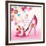 Pretty Bubble Shoe-Colleen Sarah-Framed Art Print