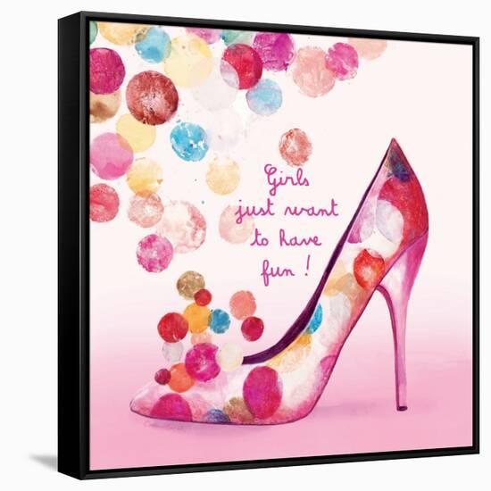 Pretty Bubble Shoe-Colleen Sarah-Framed Stretched Canvas