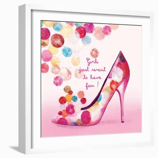 Pretty Bubble Shoe-Colleen Sarah-Framed Premium Giclee Print