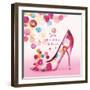 Pretty Bubble Shoe-Colleen Sarah-Framed Art Print