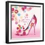 Pretty Bubble Shoe-Colleen Sarah-Framed Art Print