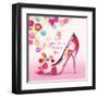 Pretty Bubble Shoe-Colleen Sarah-Framed Art Print