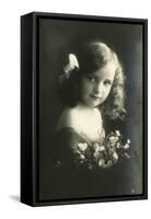 Pretty Child with Flowers-null-Framed Stretched Canvas