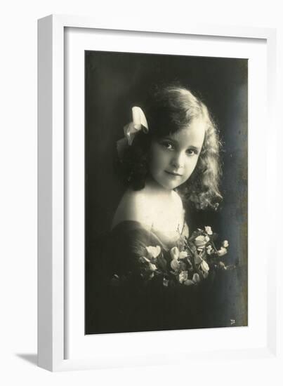 Pretty Child with Flowers-null-Framed Photographic Print