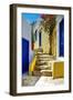 Pretty Colored Streets of Greek Islands-Maugli-l-Framed Photographic Print