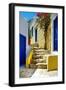 Pretty Colored Streets of Greek Islands-Maugli-l-Framed Photographic Print