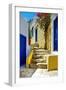 Pretty Colored Streets of Greek Islands-Maugli-l-Framed Photographic Print