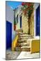 Pretty Colored Streets of Greek Islands-Maugli-l-Mounted Photographic Print