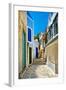 Pretty Colored Streets of Greek Islands-Maugli-l-Framed Photographic Print