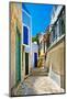 Pretty Colored Streets of Greek Islands-Maugli-l-Mounted Photographic Print