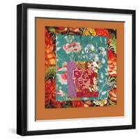 PRETTY FLORAL COLLAGE-Linda Arthurs-Framed Giclee Print