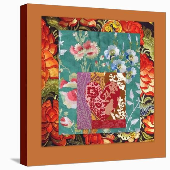 PRETTY FLORAL COLLAGE-Linda Arthurs-Stretched Canvas