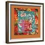 PRETTY FLORAL COLLAGE-Linda Arthurs-Framed Giclee Print