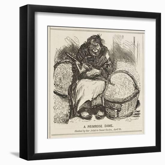 Pretty Flower Girl, 1886-Harry Furniss-Framed Art Print