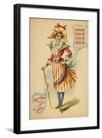 Pretty French Girl in Colourful Outfit-null-Framed Giclee Print