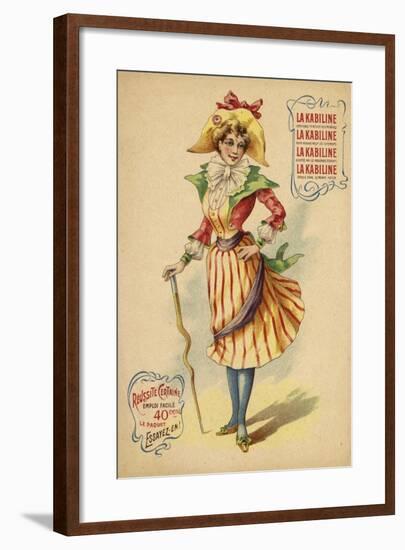 Pretty French Girl in Colourful Outfit-null-Framed Giclee Print