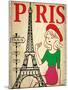 Pretty Girl in the Paris-emeget-Mounted Giclee Print