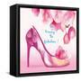 Pretty Petal Shoe-Colleen Sarah-Framed Stretched Canvas