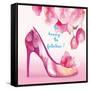 Pretty Petal Shoe-Colleen Sarah-Framed Stretched Canvas