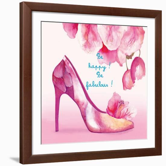 Pretty Petal Shoe-Colleen Sarah-Framed Art Print