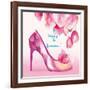 Pretty Petal Shoe-Colleen Sarah-Framed Art Print