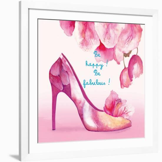 Pretty Petal Shoe-Colleen Sarah-Framed Art Print