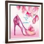 Pretty Petal Shoe-Colleen Sarah-Framed Art Print