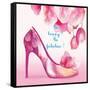 Pretty Petal Shoe-Colleen Sarah-Framed Stretched Canvas