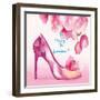 Pretty Petal Shoe-Colleen Sarah-Framed Art Print