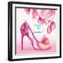 Pretty Petal Shoe-Colleen Sarah-Framed Art Print