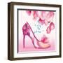 Pretty Petal Shoe-Colleen Sarah-Framed Art Print