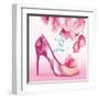 Pretty Petal Shoe-Colleen Sarah-Framed Art Print