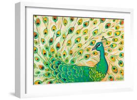 Pretty Pretty Peacock-Peggy Davis-Framed Art Print