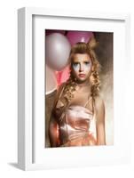 Pretty Princess with Air Balloons in Smoke. Fairy Tale-Gromovataya-Framed Photographic Print