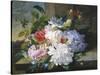 Pretty Still Life of Roses, Rhododendron and Passionflower-John Wainwright-Stretched Canvas