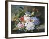 Pretty Still Life of Roses, Rhododendron and Passionflower-John Wainwright-Framed Giclee Print