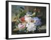 Pretty Still Life of Roses, Rhododendron and Passionflower-John Wainwright-Framed Giclee Print