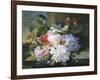 Pretty Still Life of Roses, Rhododendron and Passionflower-John Wainwright-Framed Giclee Print