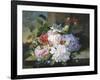 Pretty Still Life of Roses, Rhododendron and Passionflower-John Wainwright-Framed Giclee Print