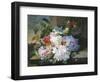 Pretty Still Life of Roses, Rhododendron and Passionflower-John Wainwright-Framed Giclee Print