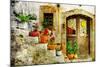 Pretty Village Greek Style - Artwork In Retro Style-Maugli-l-Mounted Premium Giclee Print