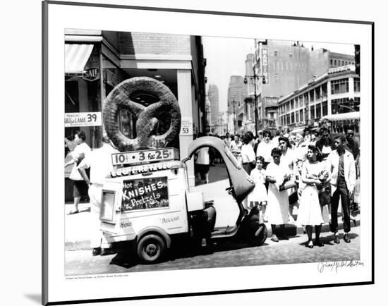 Pretzel Vendor, Brooklyn, New York, c.1956-null-Mounted Art Print