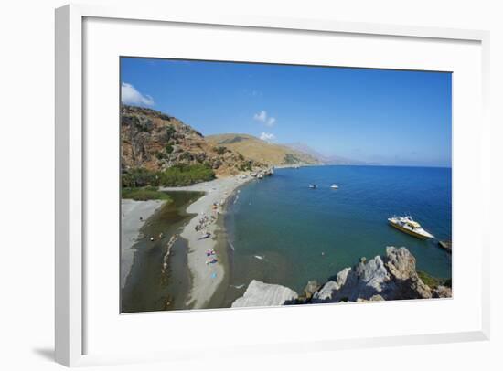 Preveli Beach, Rethymnon Province, Crete, Greek Islands, Greece, Europe-Bruno Morandi-Framed Photographic Print