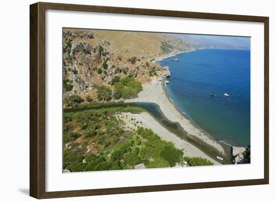 Preveli Beach, Rethymnon Province, Crete, Greek Islands, Greece, Europe-Bruno Morandi-Framed Photographic Print