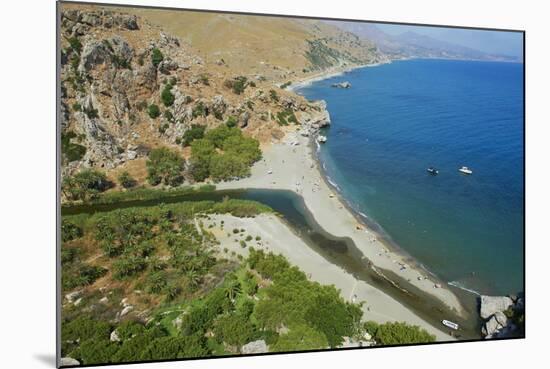 Preveli Beach, Rethymnon Province, Crete, Greek Islands, Greece, Europe-Bruno Morandi-Mounted Photographic Print