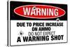 Price Increase On Ammo No Warning Shot Sign Poster-null-Stretched Canvas