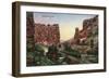 Price River Canyon, Utah, View of a Train near Castle Gate-Lantern Press-Framed Art Print